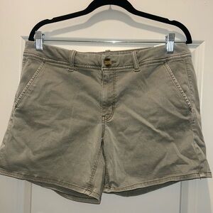American Eagle Olive Green Super Stretch X Midi Shorts